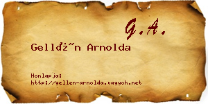 Gellén Arnolda névjegykártya